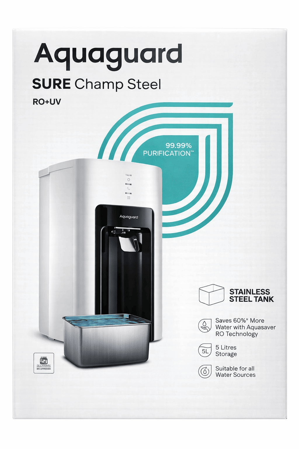 AQUAGUARD SURE CHAMP STEEL RO+UV